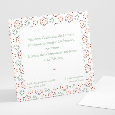 Carton d'invitation mariage Petit liberty étoiles