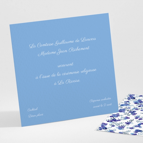 Carton d'invitation mariage Liberty groseilles