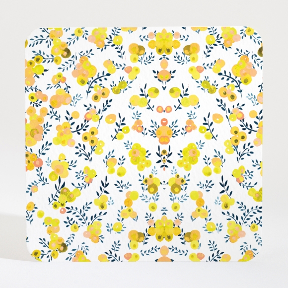 Carton d'invitation mariage Liberty groseilles