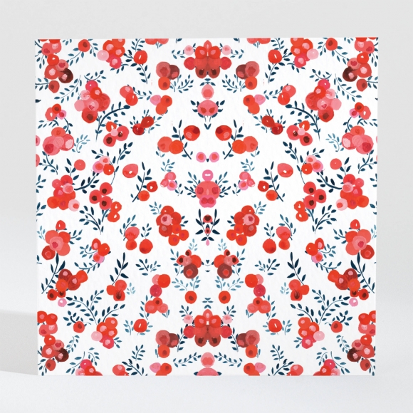 Carton d'invitation mariage Liberty groseilles