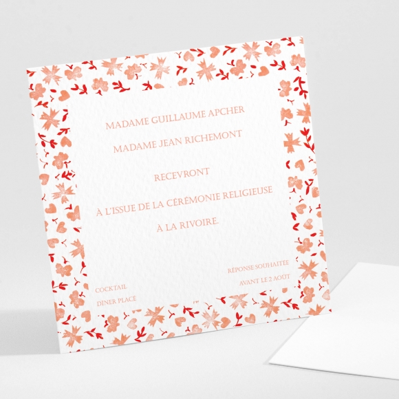 Carton d'invitation mariage Liberty léger