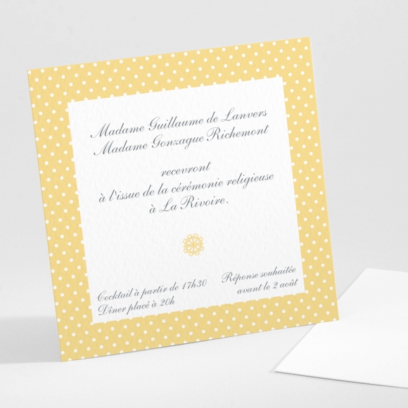 Carton d'invitation mariage Petite dentelle