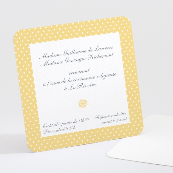 Carton d'invitation mariage Petite dentelle