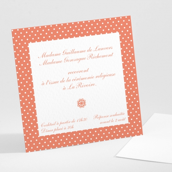 Carton d'invitation mariage Petite dentelle