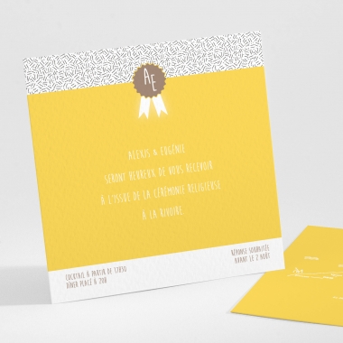 Carton d'invitation mariage Ruban