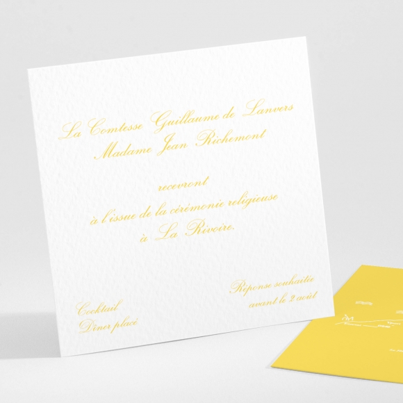 Carton d'invitation mariage Traditionnel couleur