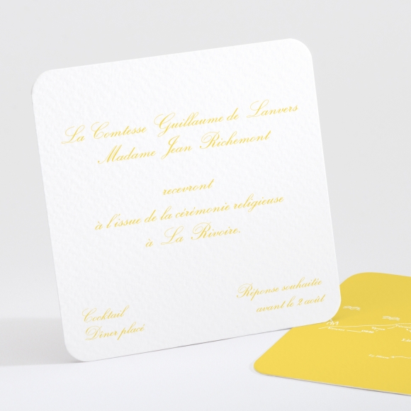 Carton d'invitation mariage Traditionnel couleur