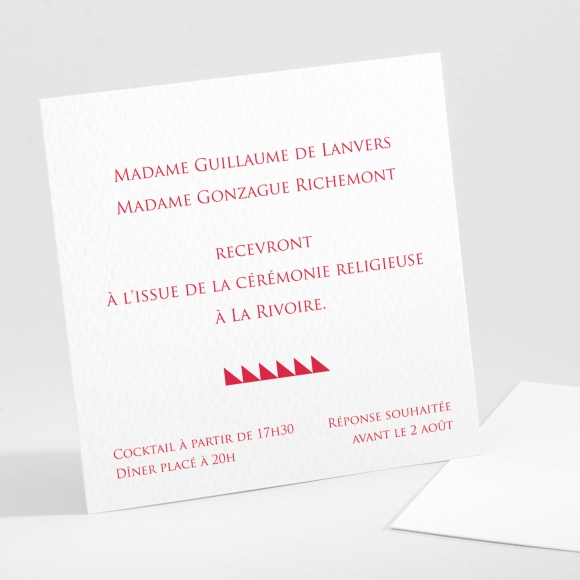 Carton d'invitation mariage Triangles chics