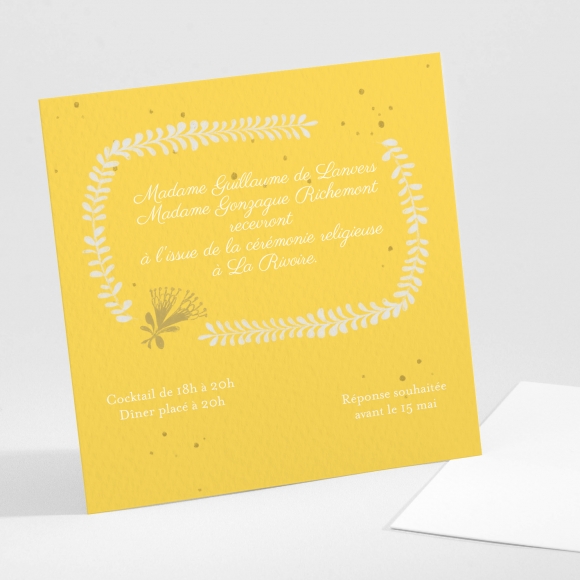 Carton d'invitation mariage Arlette & Albin