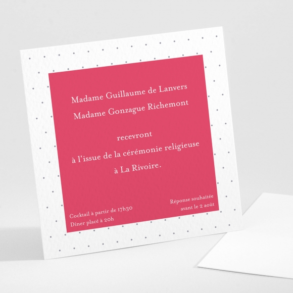 Carton d'invitation mariage Cœur origami