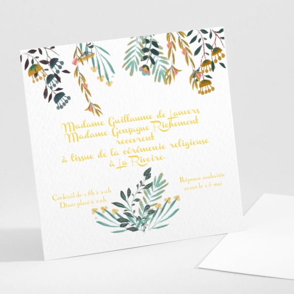 Carton d'invitation mariage Millefeuille