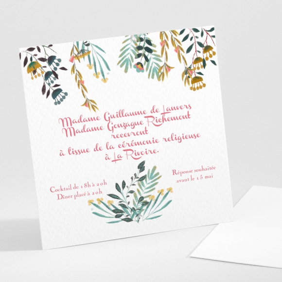 Carton d'invitation mariage Millefeuille