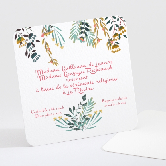 Carton d'invitation mariage Millefeuille