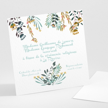 Carton d'invitation mariage Millefeuille