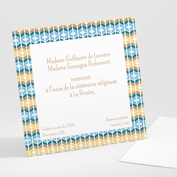 Carton d'invitation mariage Géométrique