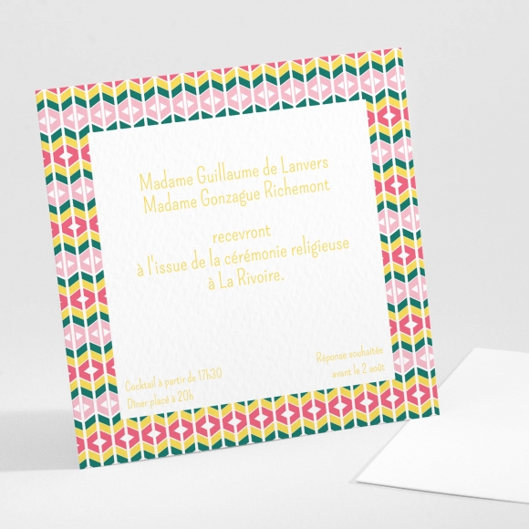 Carton d'invitation mariage Géométrique