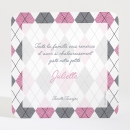 Remerciements naissance Beau patchwork losanges