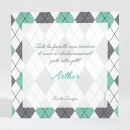 Remerciements naissance Beau patchwork losanges