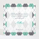 Remerciements naissance Beau patchwork losanges