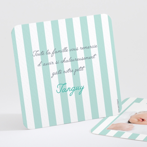 Remerciements naissance Rayures classiques