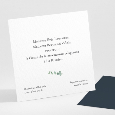 Carton d'invitation mariage Eucalyptus