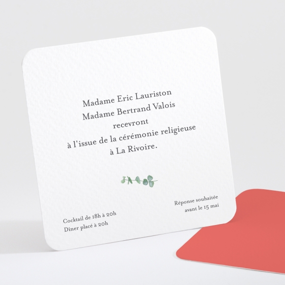 Carton d'invitation mariage Eucalyptus