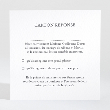 Carton réponse mariage Napoléon III
