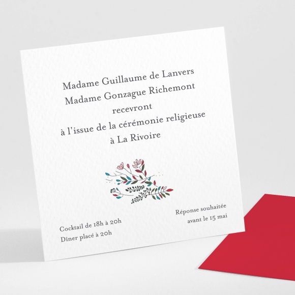 Carton d'invitation mariage Tourbillon