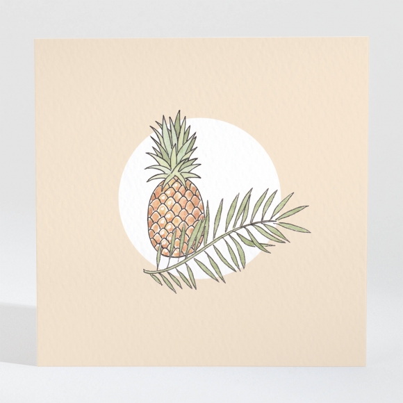 Carton d'invitation mariage Ananas