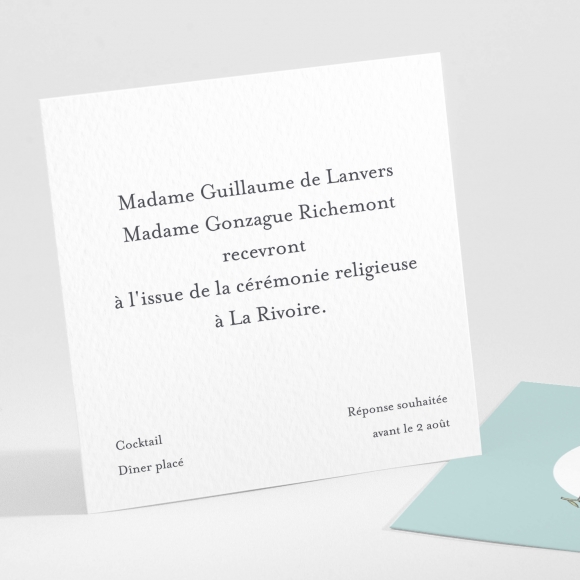 Carton d'invitation mariage Ananas