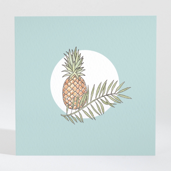 Carton d'invitation mariage Ananas