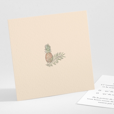 Carton réponse mariage Ananas