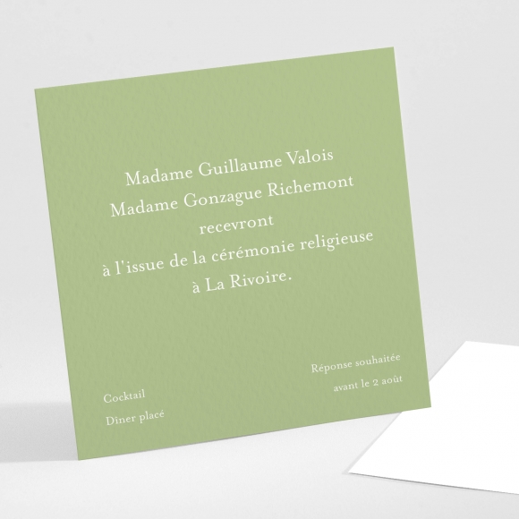 Carton d'invitation mariage Lauriers