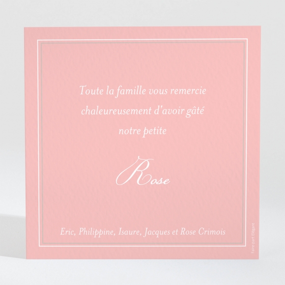 Remerciements naissance Double monogramme