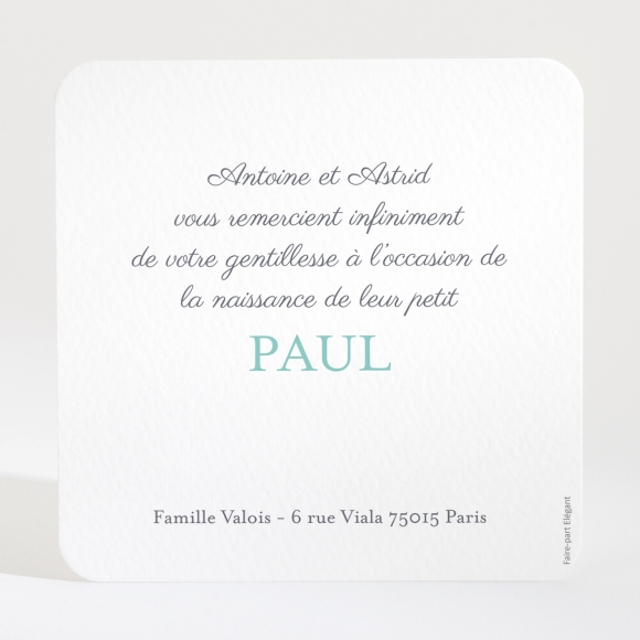 Remerciements naissance In love