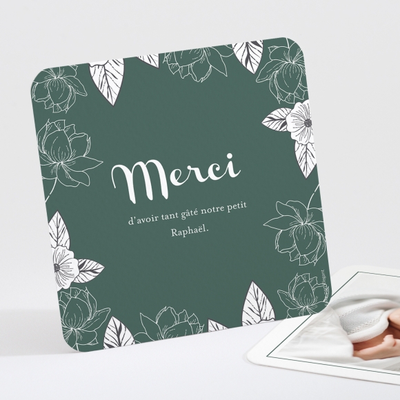 Remerciements naissance Floral vintage
