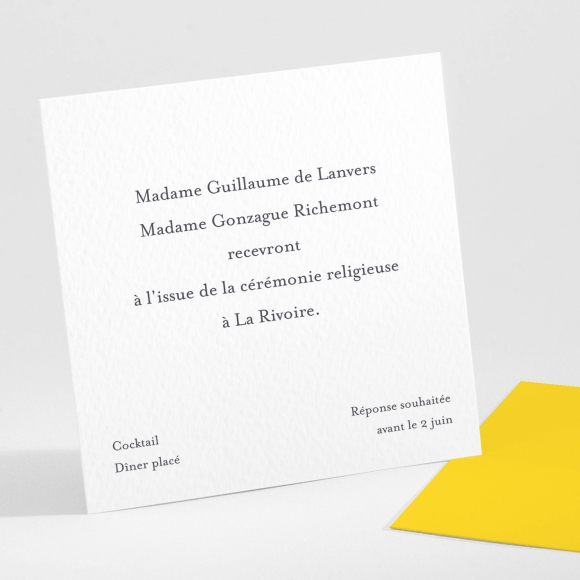 Carton d'invitation mariage Elégantes baies