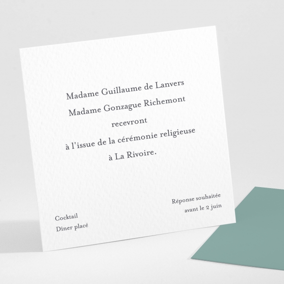 Carton d'invitation mariage Elégantes baies