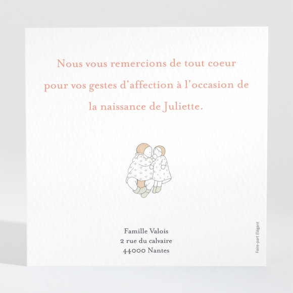 Remerciements naissance Petites poupées