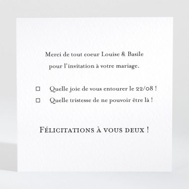 Carton réponse mariage Bouquet romantique