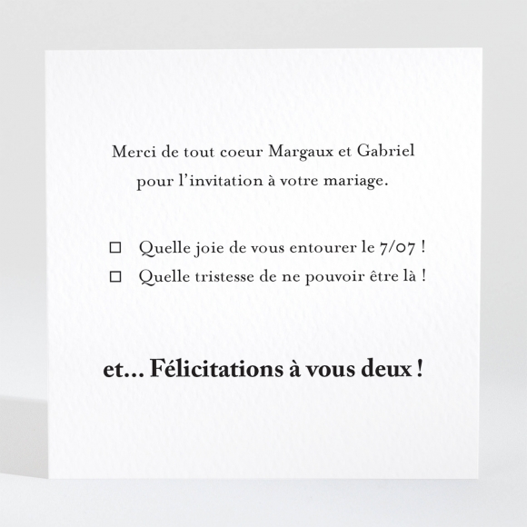 Carton réponse mariage Contemporain