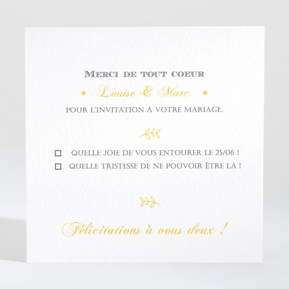 Carton réponse mariage Typographies