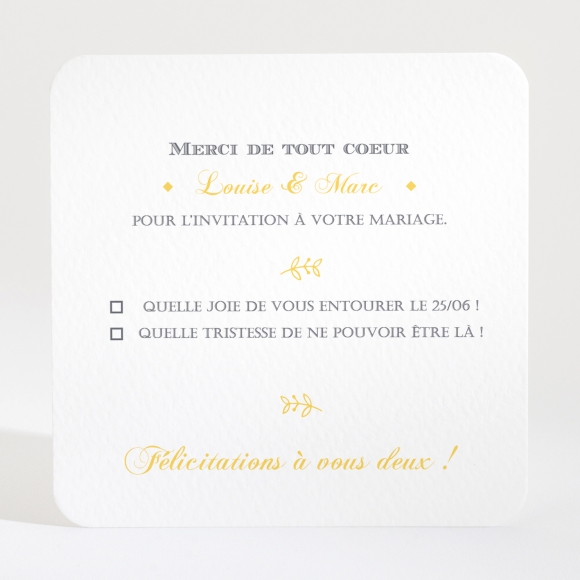 Carton réponse mariage Typographies