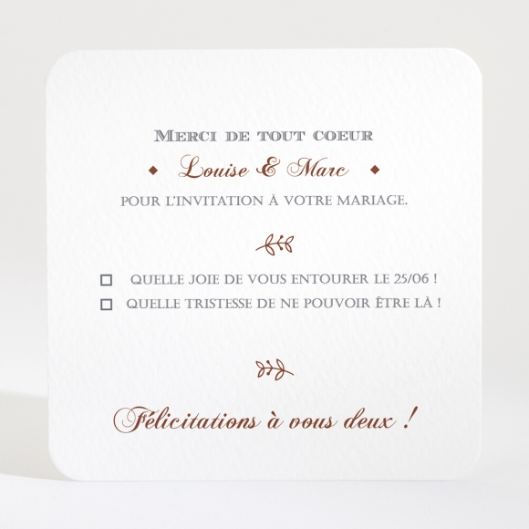 Carton réponse mariage Typographies