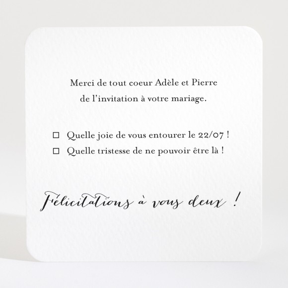 Carton réponse mariage Jolie fleur