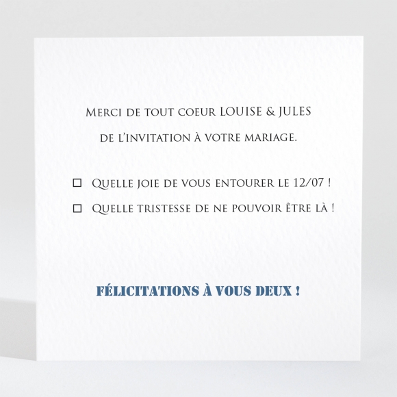 Carton réponse mariage Symphonie