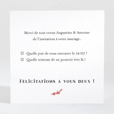 Carton réponse mariage Un mariage à Paris