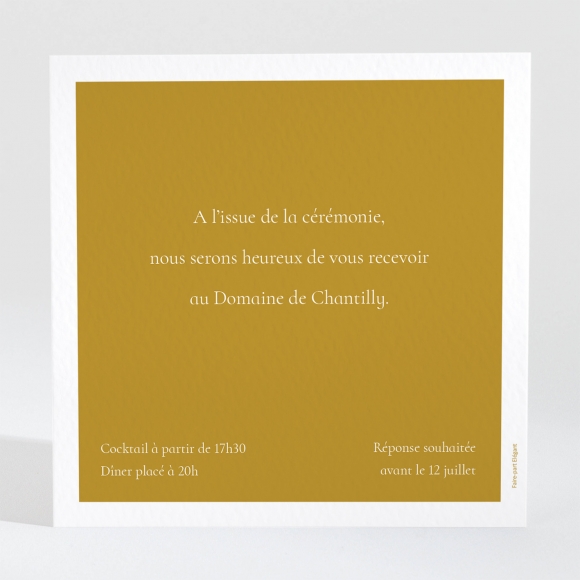 Carton d'invitation mariage Bel amour