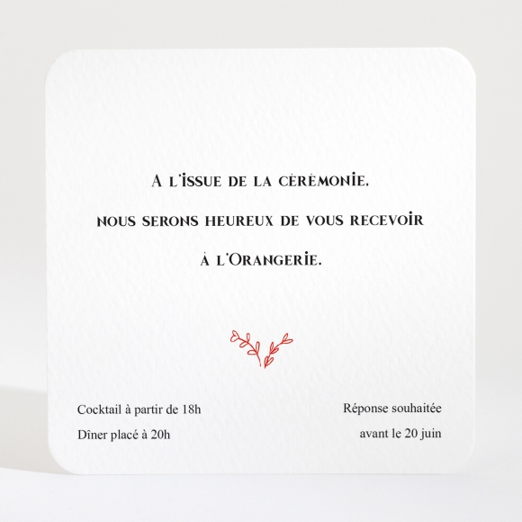 Carton d'invitation mariage Un mariage à Versailles