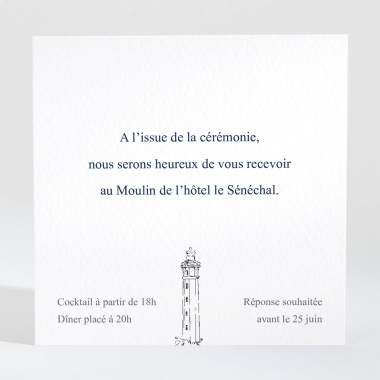 Carton d'invitation mariage Île de Ré